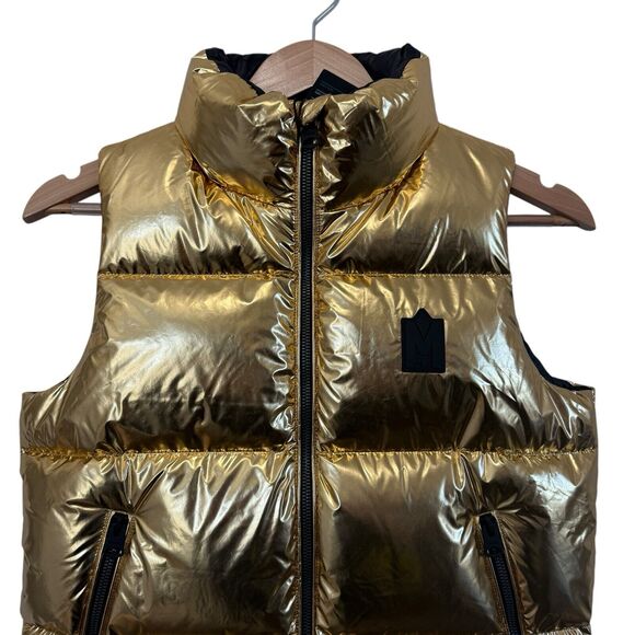 MACKAGE Boy’s Charlee Metallic Puffer Vest Size 10 - Picture 3 of 12